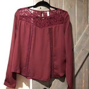 Burgundy blouse. Xhilaration.